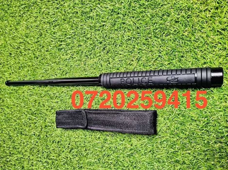 Baston Telescopic Police cu Husa Lungime 50cm, 3 Segmente