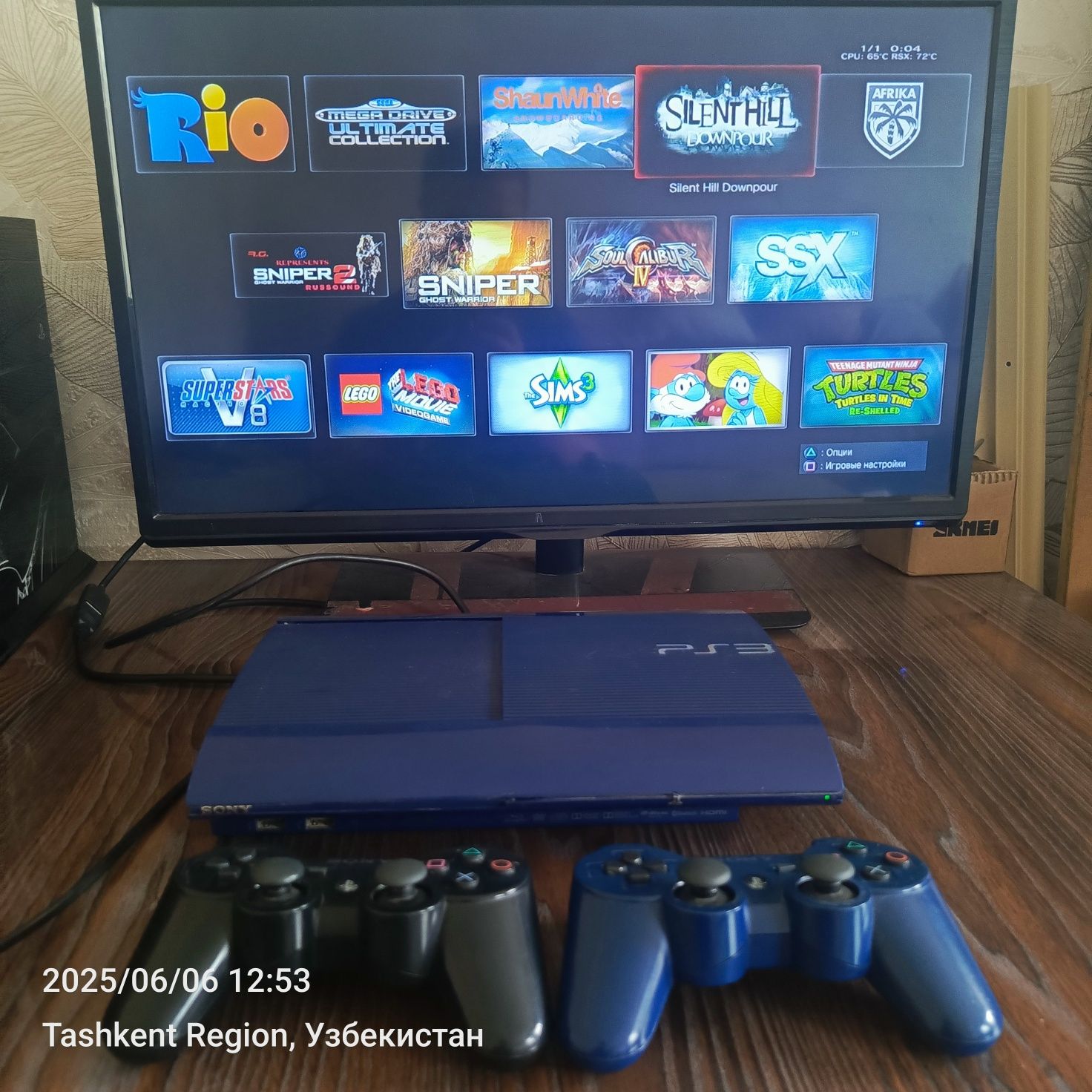 Ps3 super slim BLUE 500gb +90oʻyinlar