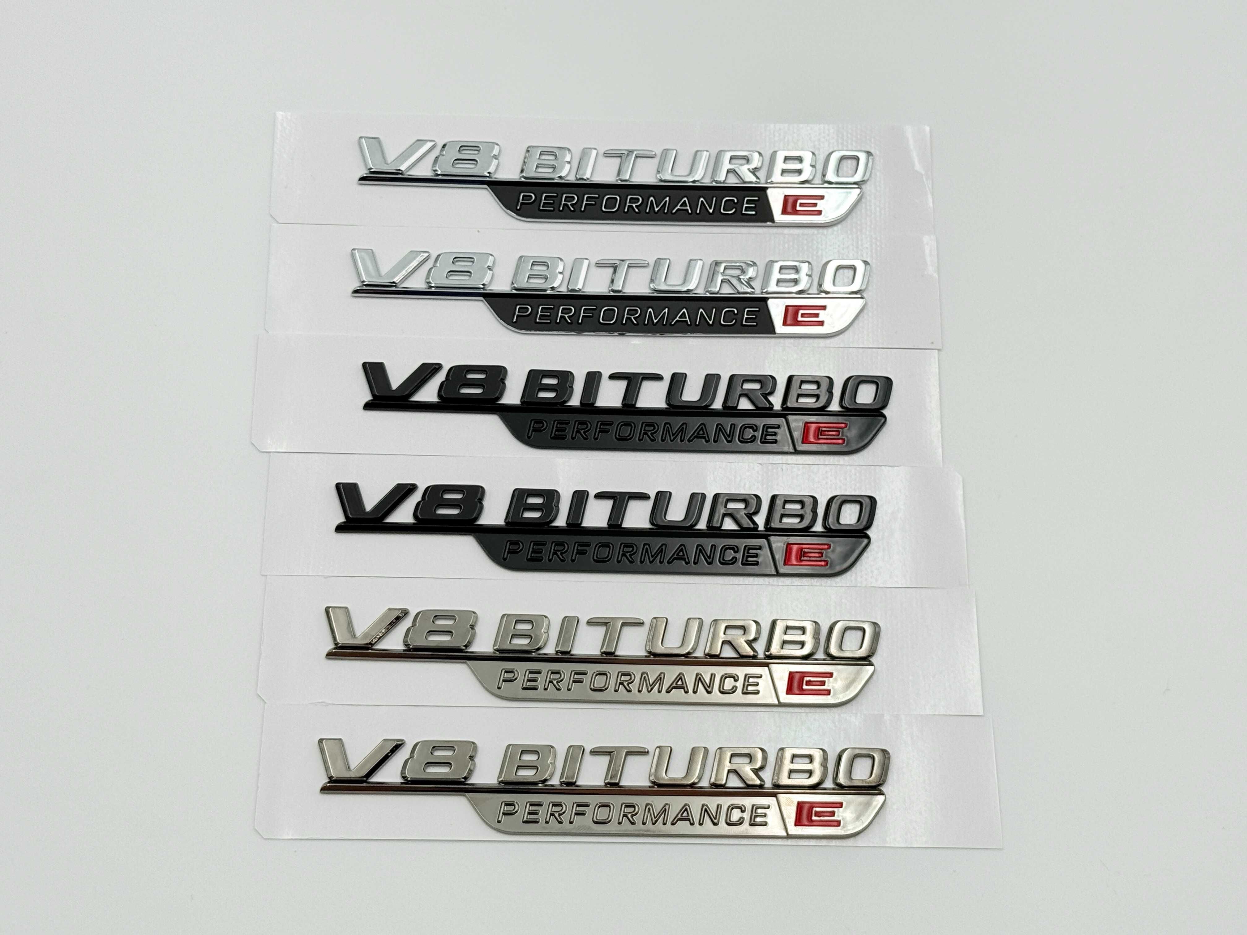 Set Embleme Compatibile Mercedes V8 Biturbo E Performance aripa