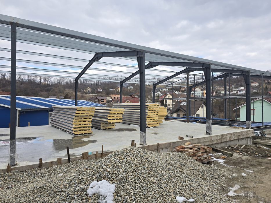 Hala metalica structura pe suruburi service garaj demontabila agricola