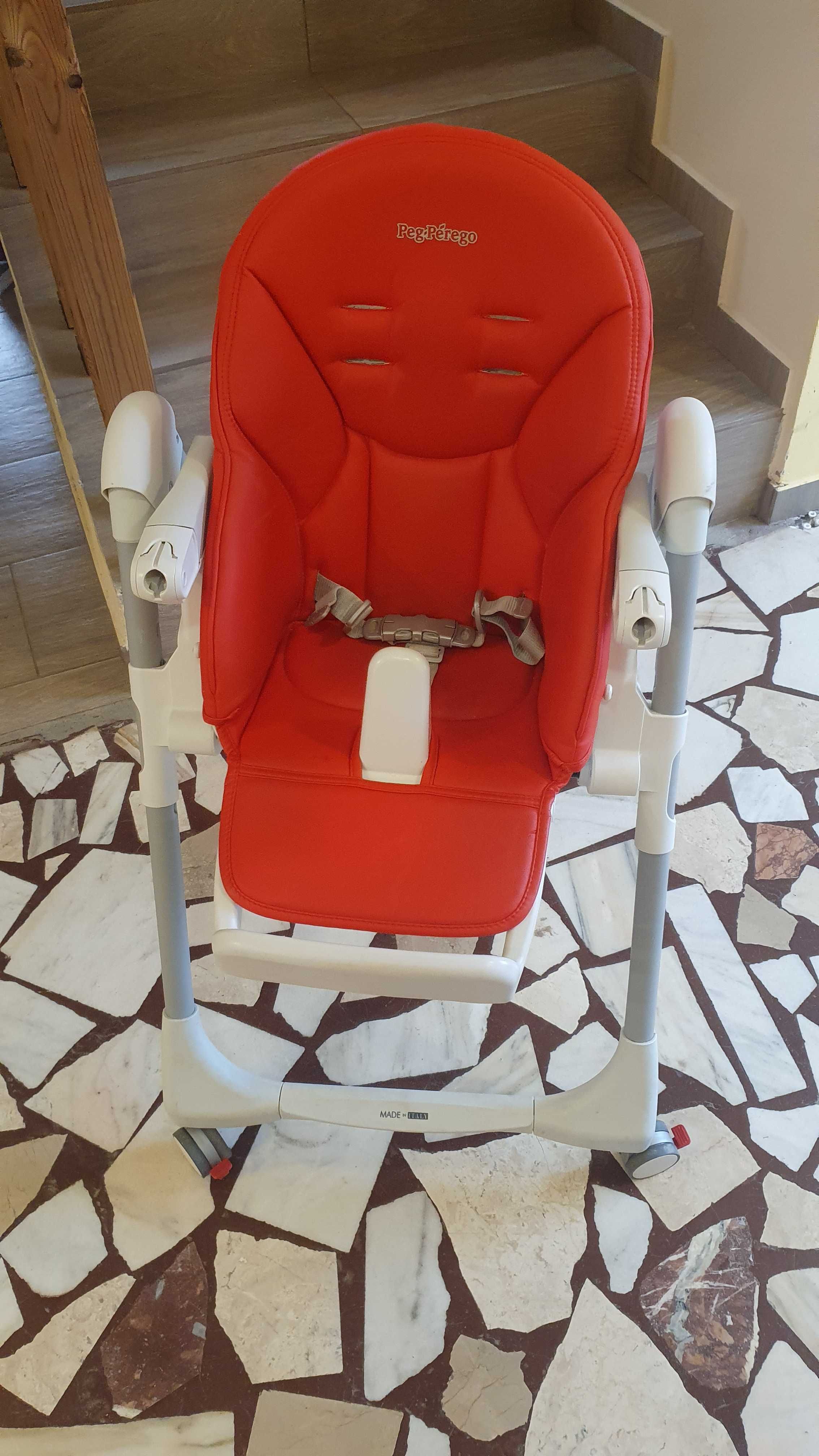 Scaun de masa Peg Perego Prima Pappa Zero Follow Me, Rosu