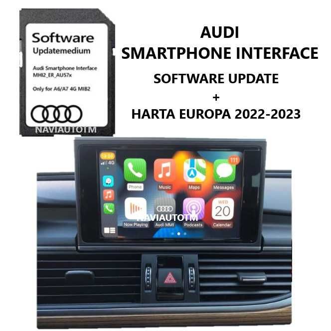 SD Card cu Apple Carplay Android Auto Navi Audi A6 A7 Model 2015-2018