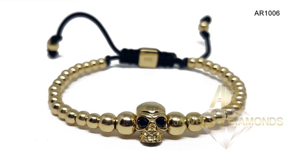 Bratara AUR 14 K model nou ARJEWELS Skull Head Collection