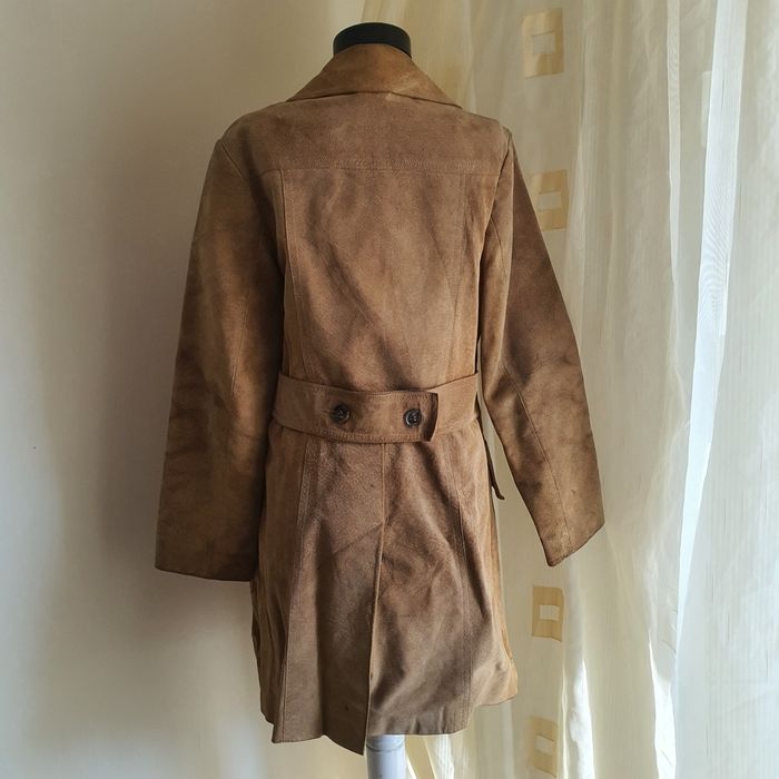 Palton / trench de piele intoarsa