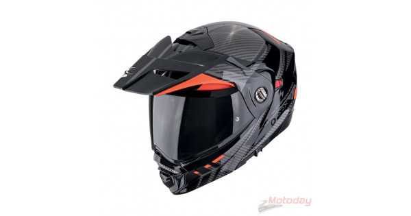 Отваряема мото каска SCORPION ADX-2 LEWIS Red Gloss ,вградени очила