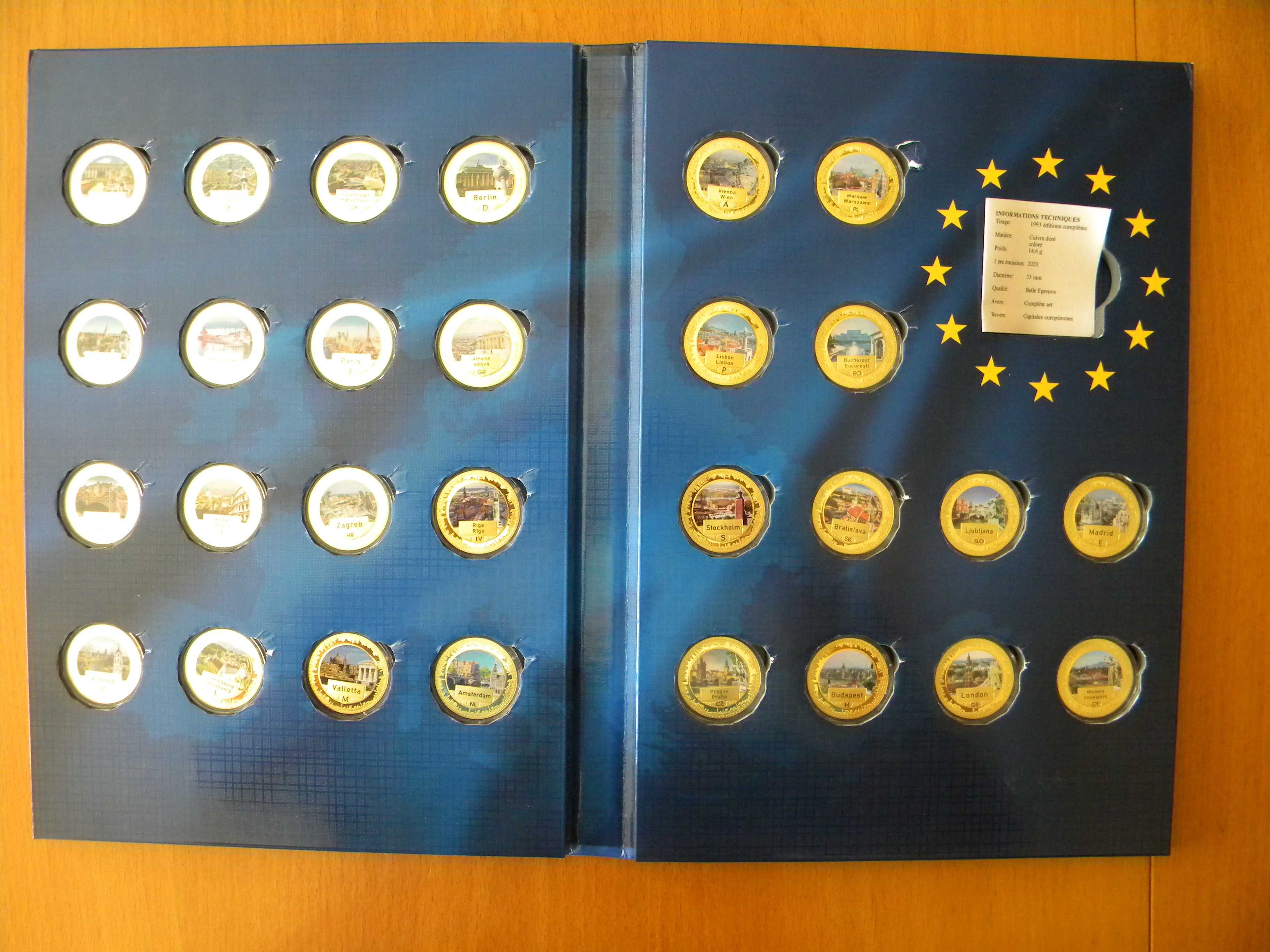 28 позлатени медала „Столици на Европа“. 1993 броя.