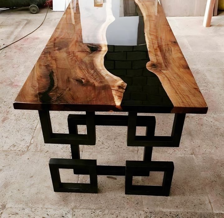 Set 2 picioare de masa metalice, model Labirint