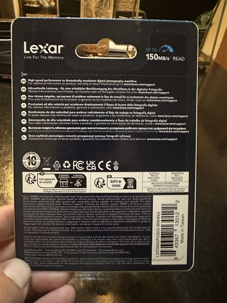 Карта памет 32GB Lexar Professional 800x Pro SDHC UHS-I