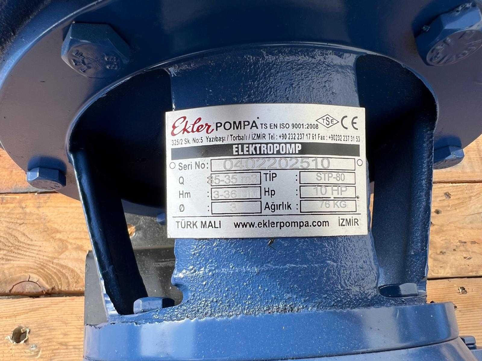Електрическа поливна помпа Ekler STP-80 (3” ; 38 m ; 85 m3/h)
