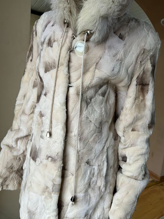 Haină din blană naturală de nurcă – model patchwork S-M