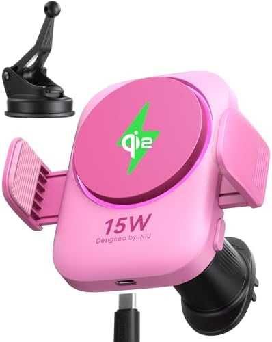 Ново Qi2 15W Магнитно Безжично Зарядно и Държач за Телефон за Кола