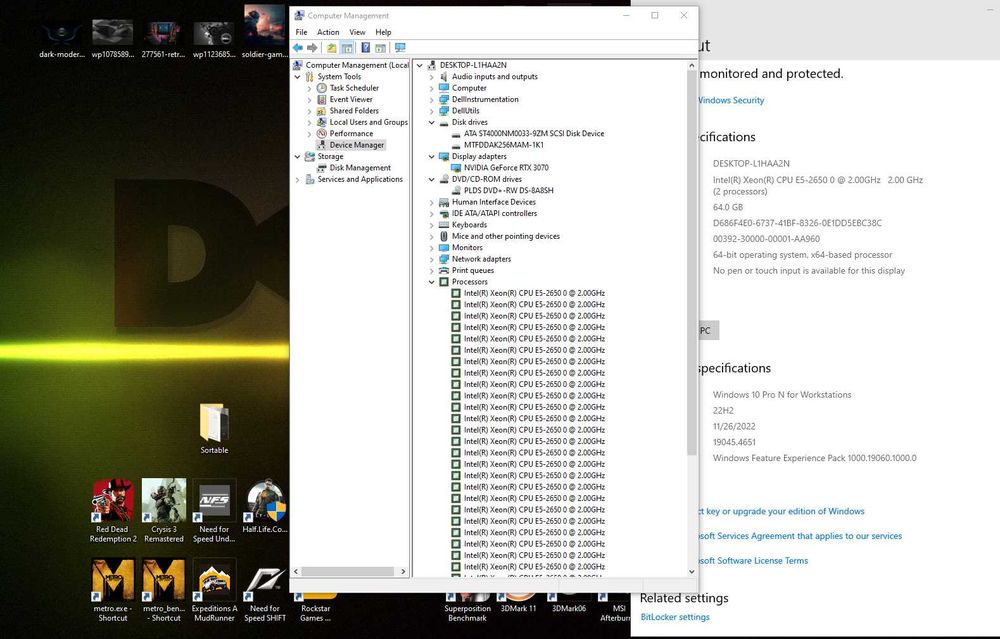 Pc Dell gaming&grafica 2 x Xeon,64GB,4TB,nVidia RTX3070,1300w