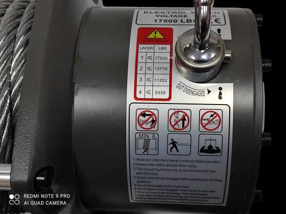 Лебедка за пътна помощ, TITAN 17500 Lbs / 7938 кг, 12V, електрическа