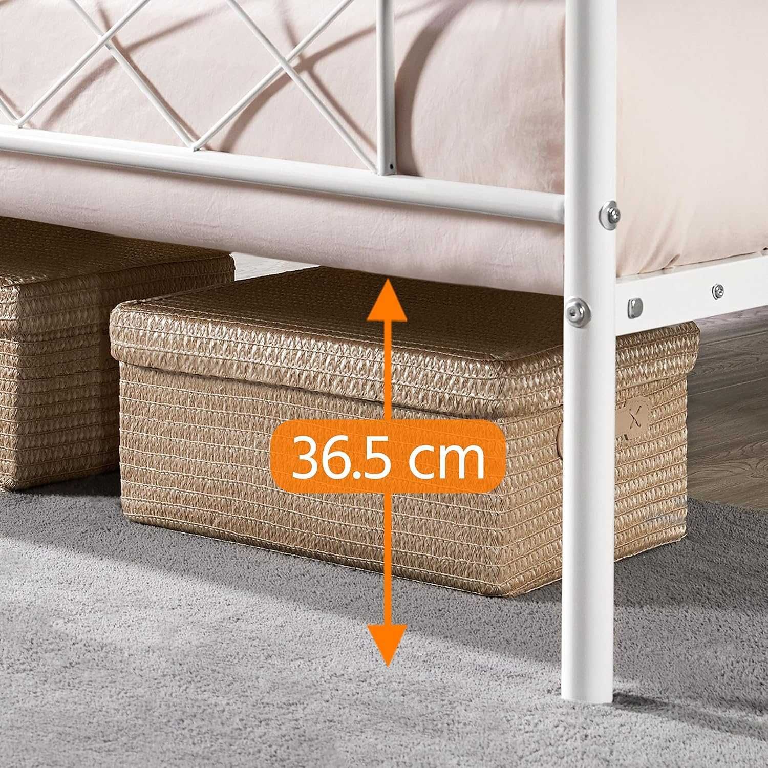 Cadru Pat Metalic Modern, Design Rezistent |YT 613618 White(90x200cm)