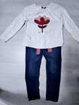 Bluza si blugi skinny fetite 8 ani Okaidi
