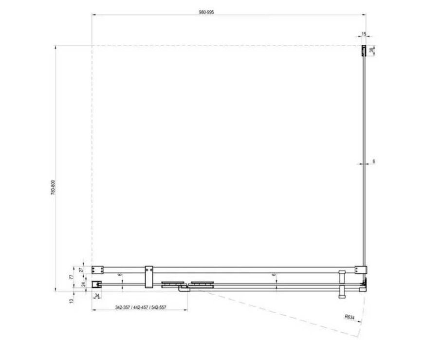 Чисто нова душ кабина Cool Black Matt 80x120см - Ravak