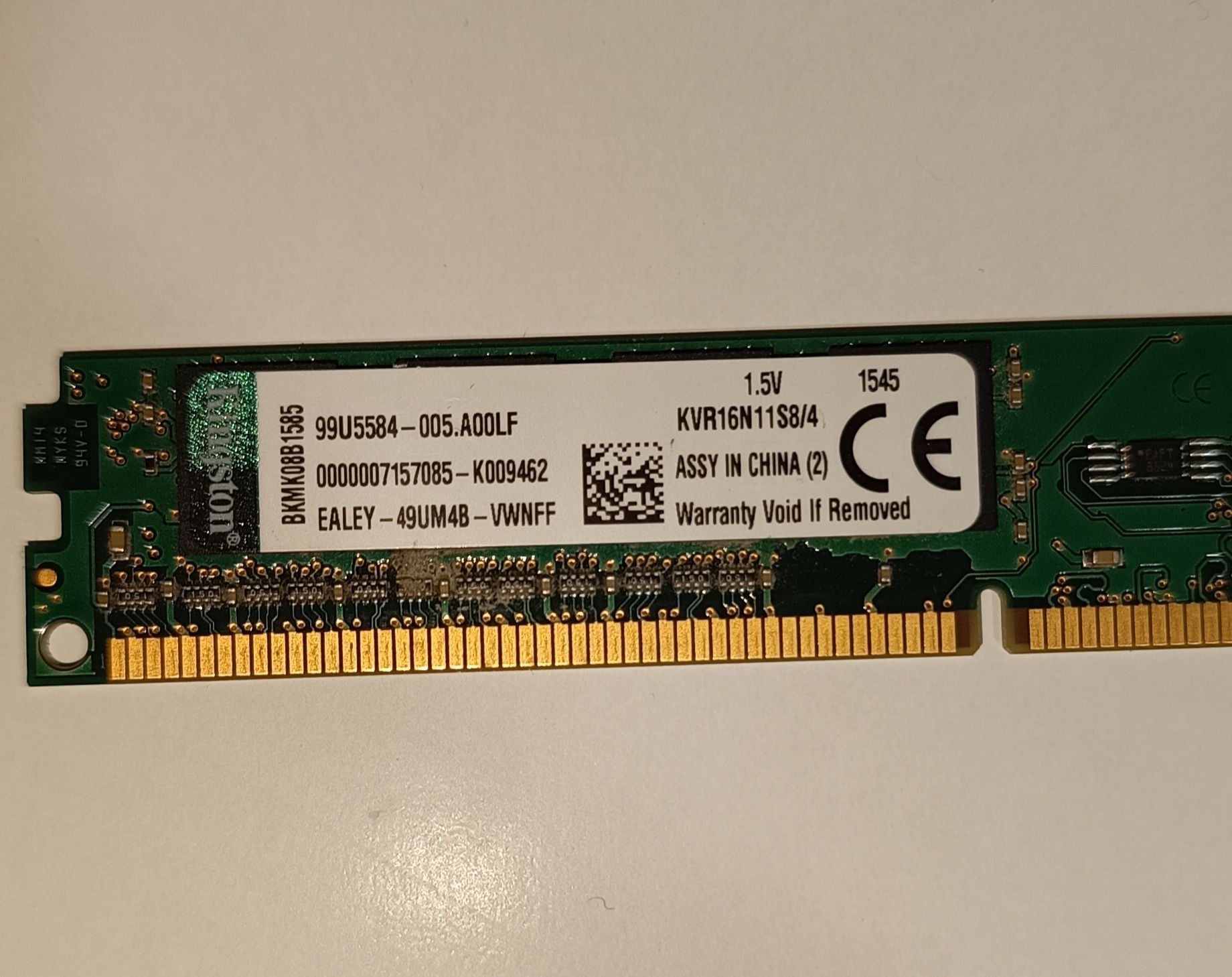 Kingston ValueRAM DIMM 4 GB DDR3-1600 оперативна RAM памет, KVR16N11S8