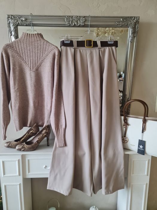 НОВ сет панталон, блуза, чанта, обувки