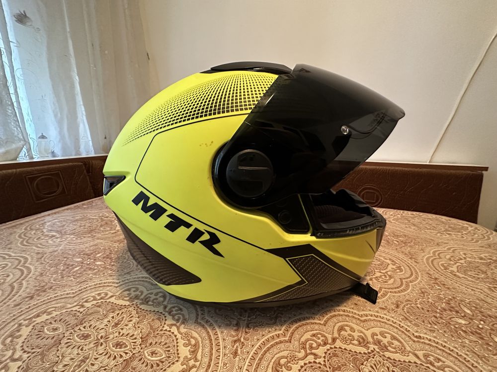 Cască moto MTR S-5 negru galben mat