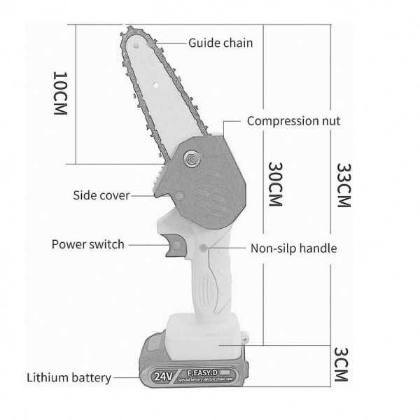 Мини верижен трион F Easy D 550W 24V Батерия и зарядно резачка