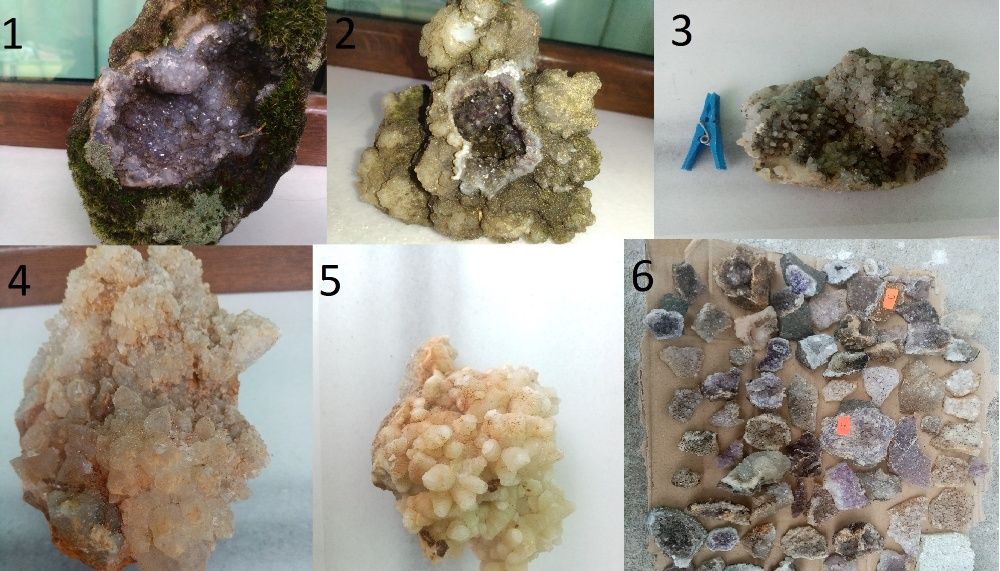 Аметисти кристали калцит самородно олово и много други