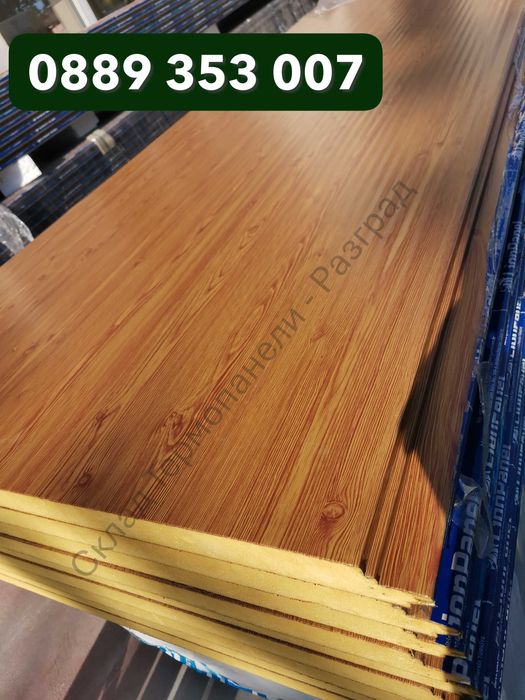 Сандвич панел, термопанел за стена, фасада, цвят дърво