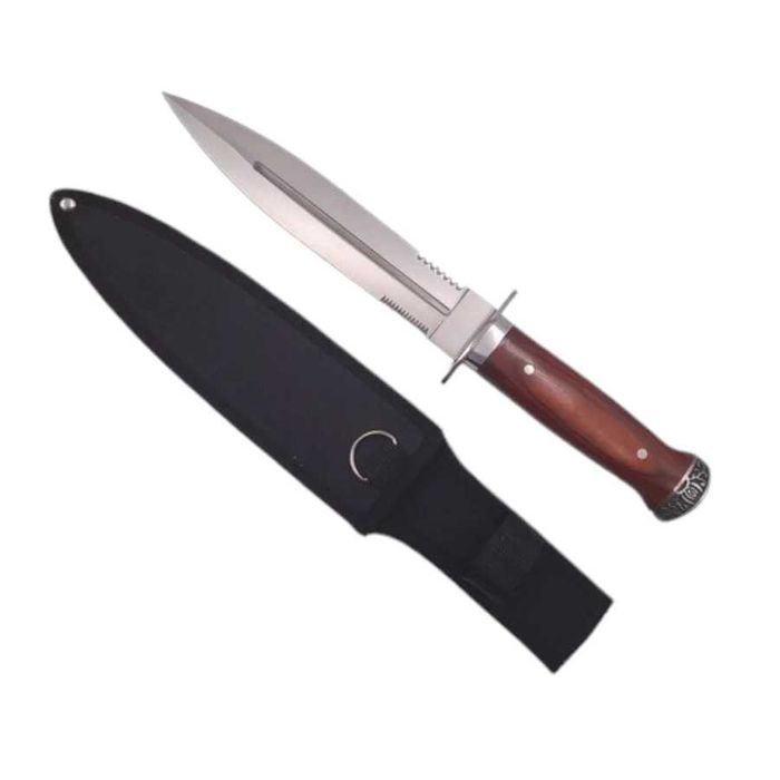 Cutit Ideal INJUNGHIAT PORCI,Vanatoare cu 2 taisuri;Otel Inox+Teaca