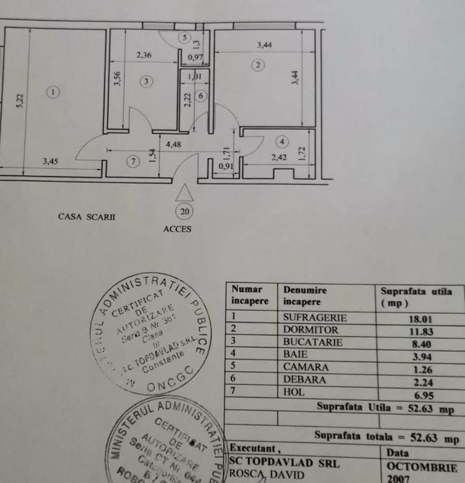 Apartament 2 camere 52.63 mp Casa de Cultura