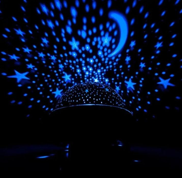 Въртящ се прожектор за стая с LED звезди