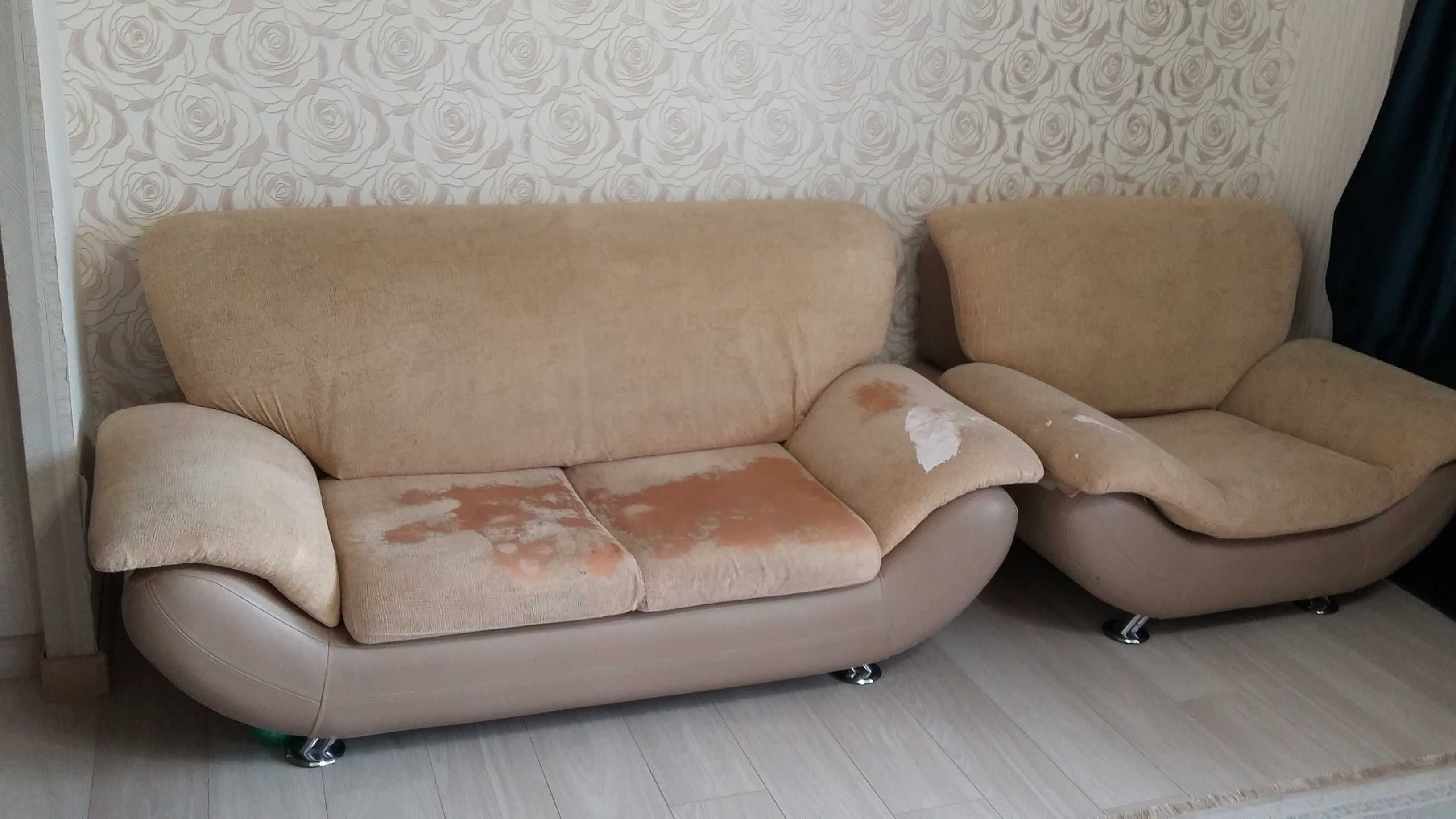 Продам диван и кресло. Б/у, но чистый.