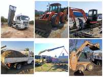 Închiriez utilaje Buldoexcavator, Macara, Miniexcavator, Bobcat, Nisip