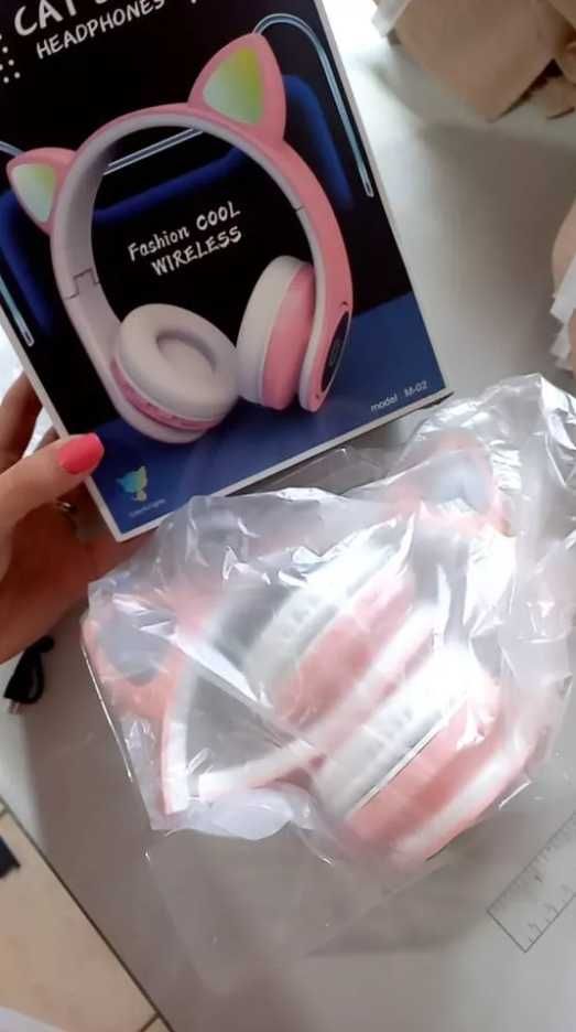 Bluetooth слушалки безжични за деца с котешки уши
