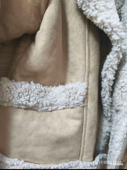 Дамско зимно велурено яке с каракул