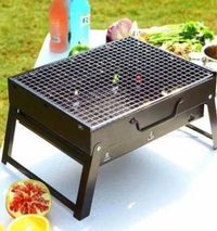 Gratar camping BBQ tip diplomat inox portabil 35x27cm