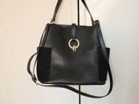 Черна дамска чанта, еко кожа, Orsay