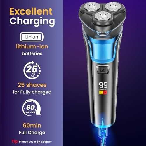 Нова Електрическа самобръсначка за мъже IPX7 360° плаваща глава тример