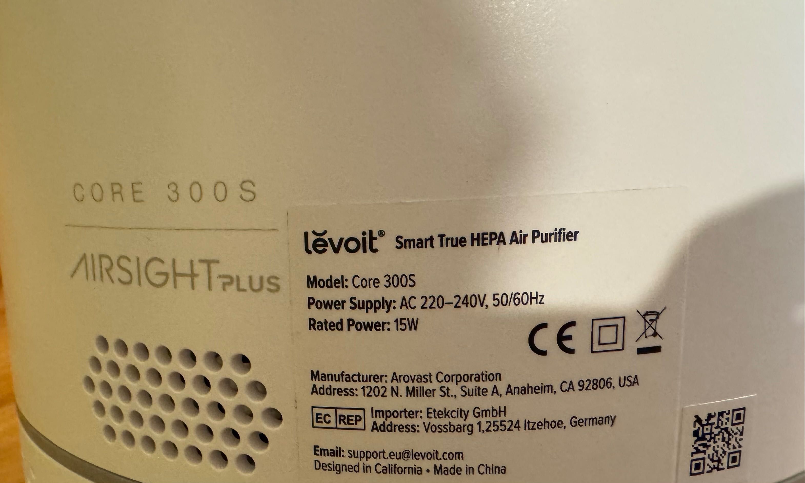 Пречиствател за въздух Levoit - Core 300S, HEPA, 22 dB, бял