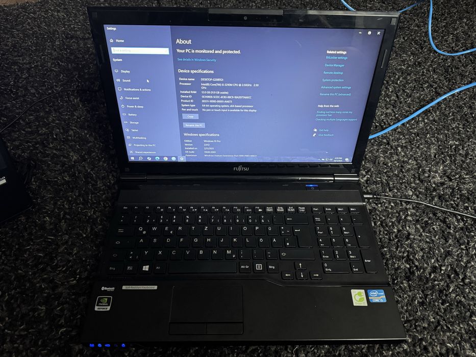 Laptop Fujitsu Lifebook – Intel i5, 12GB RAM, SSD 500GB, NVIDIA