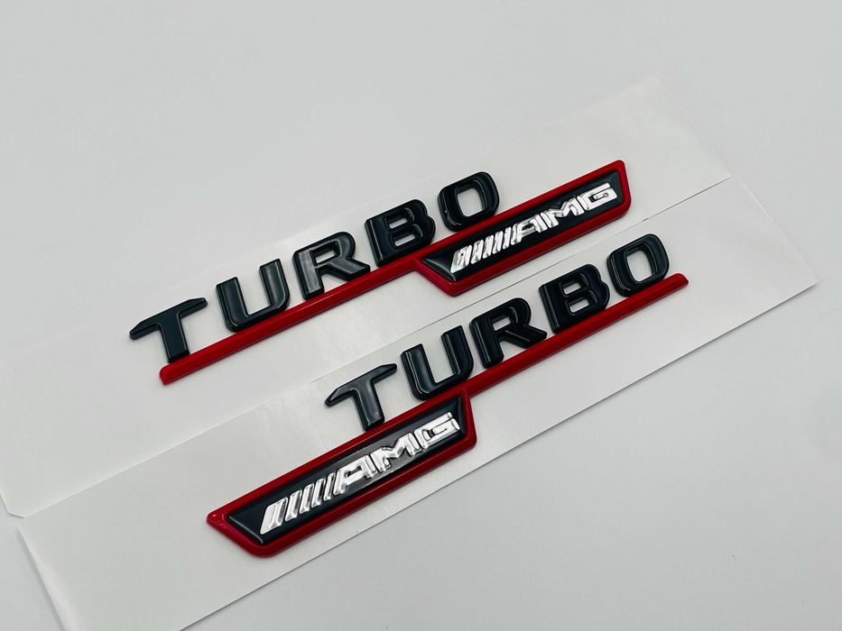 Embleme Compatibile Mercedes turbo AMG negru rosu
