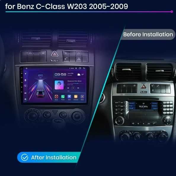 Navigatie Android 12 Dedicata Mercedes W203 C-Class