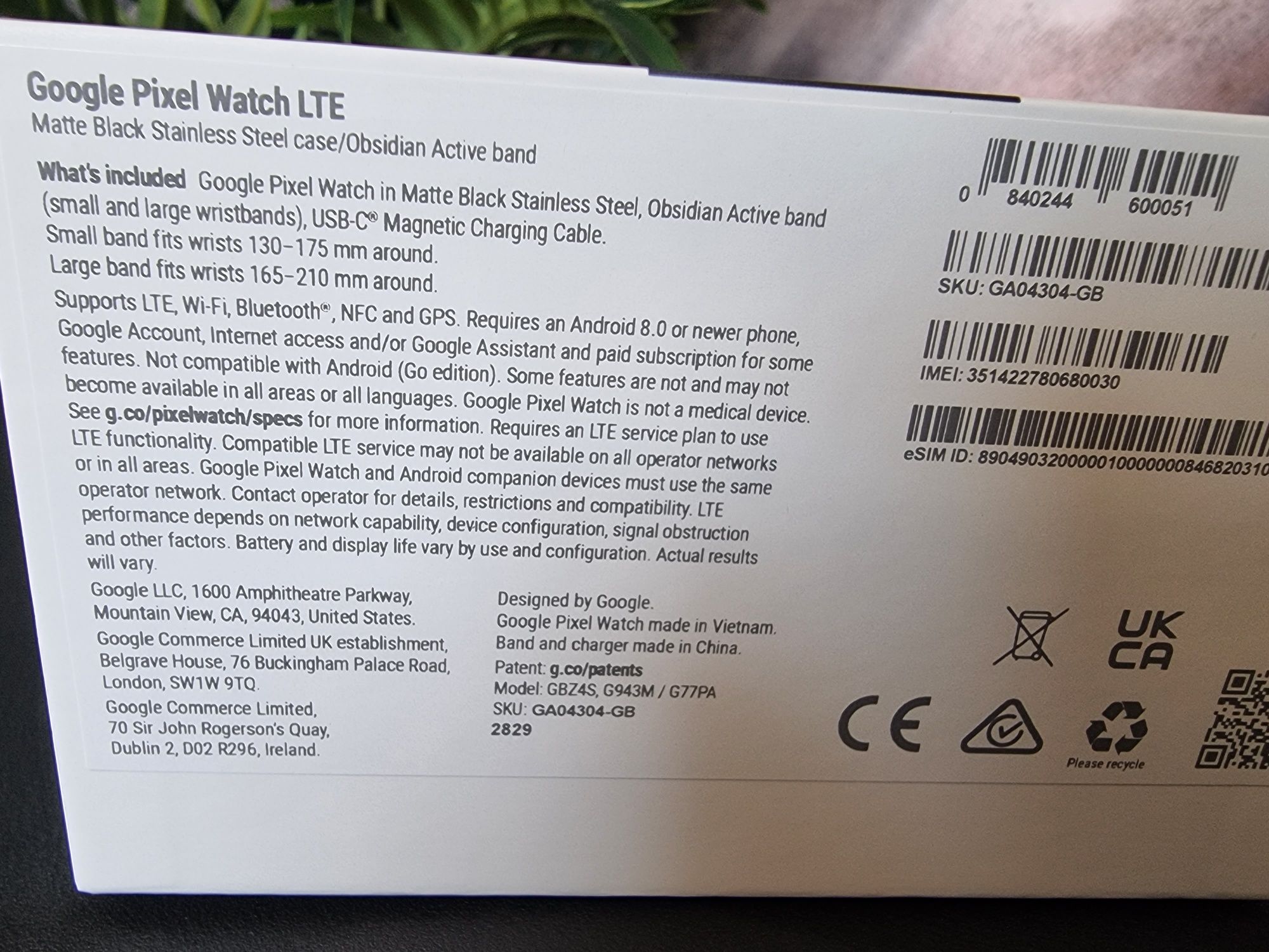 Часовник Google Pixel Watch LTE