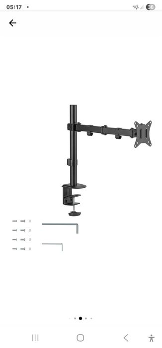 Suport de birou pentru monitor, 17-32 inch, brat dublu articulat