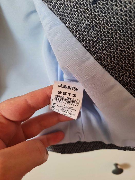 Set elegant sacou, cămașă și cravată bebe, 3-6 luni, noi