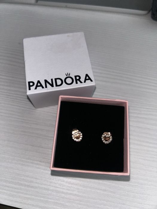 Pandora серьги розовое золото 14К