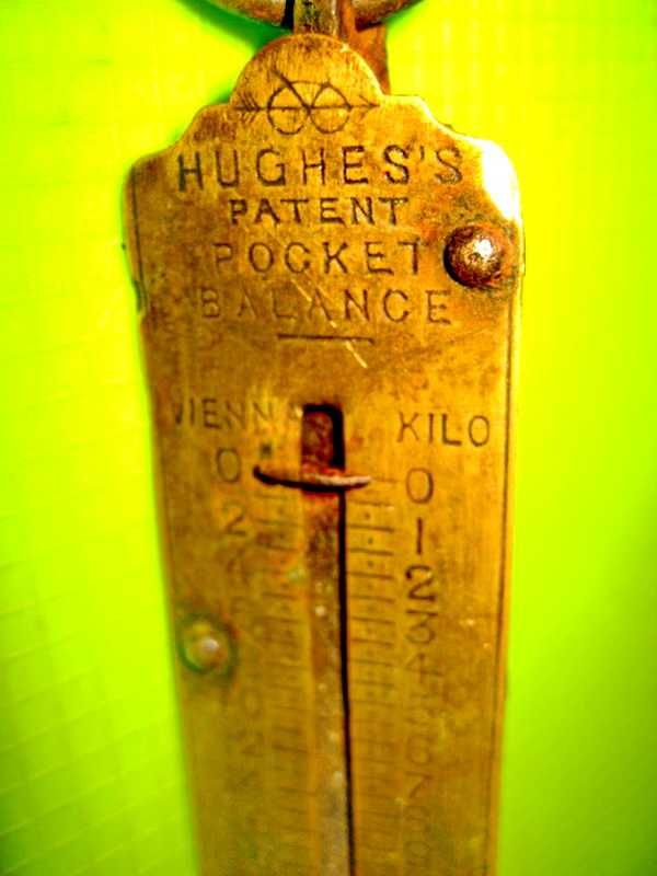 9781-Cantar mic vechi buzunar Salters. Co.-Makers-Hughes Patent.