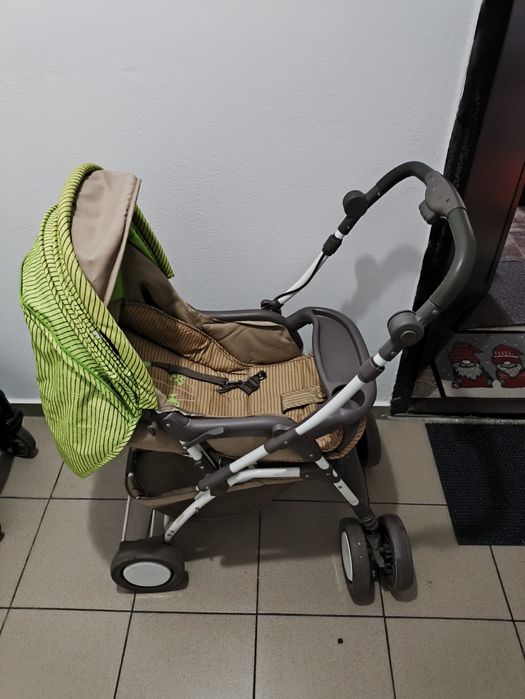 Carucior Landou, Bertoni, Combi, maner reversibil, Green & Beige Zephy