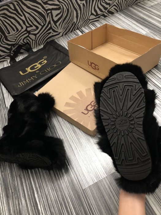 UGG blana naturală VULPE 100% / poze REALE nu copiate ! Negru,roșu