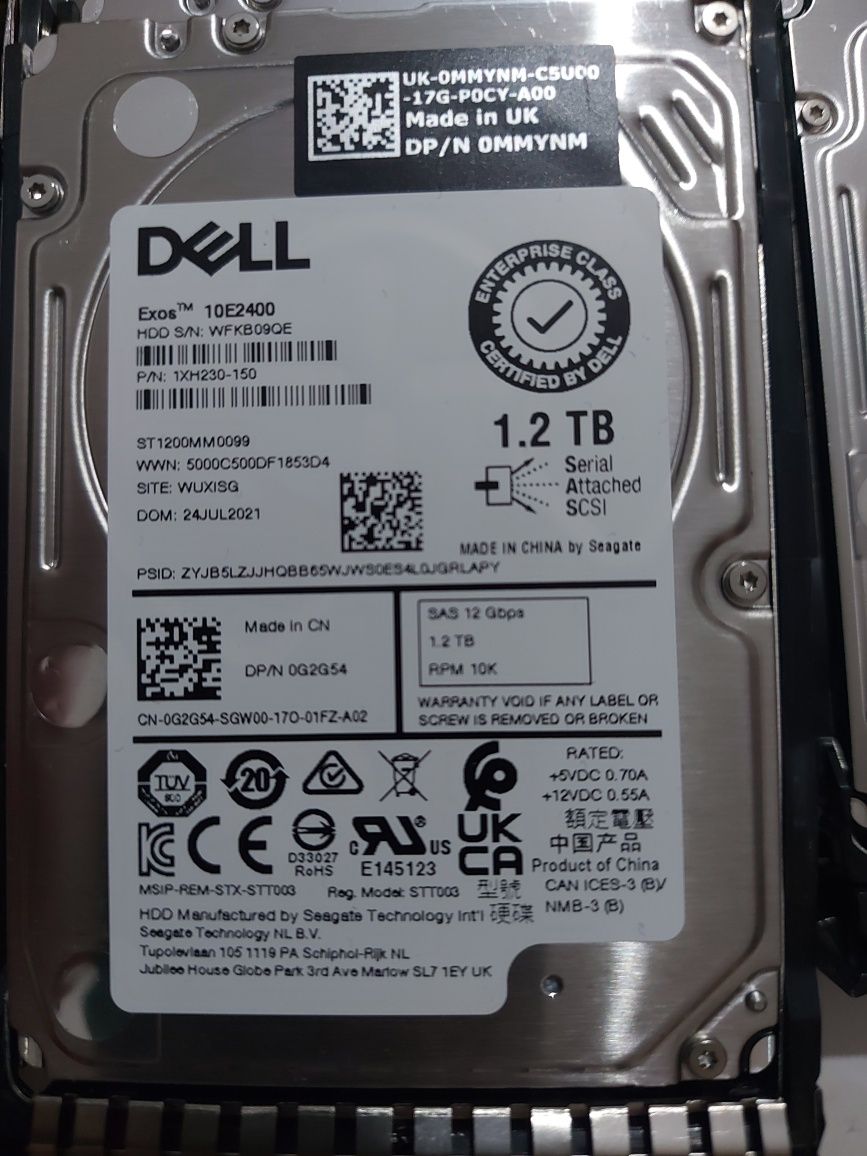 Жесткие диски для сервера SAS 1.2TB. 10 шт