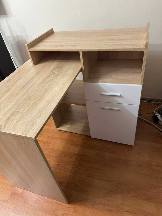 Бюро Бял Гланц Дъб Сонома