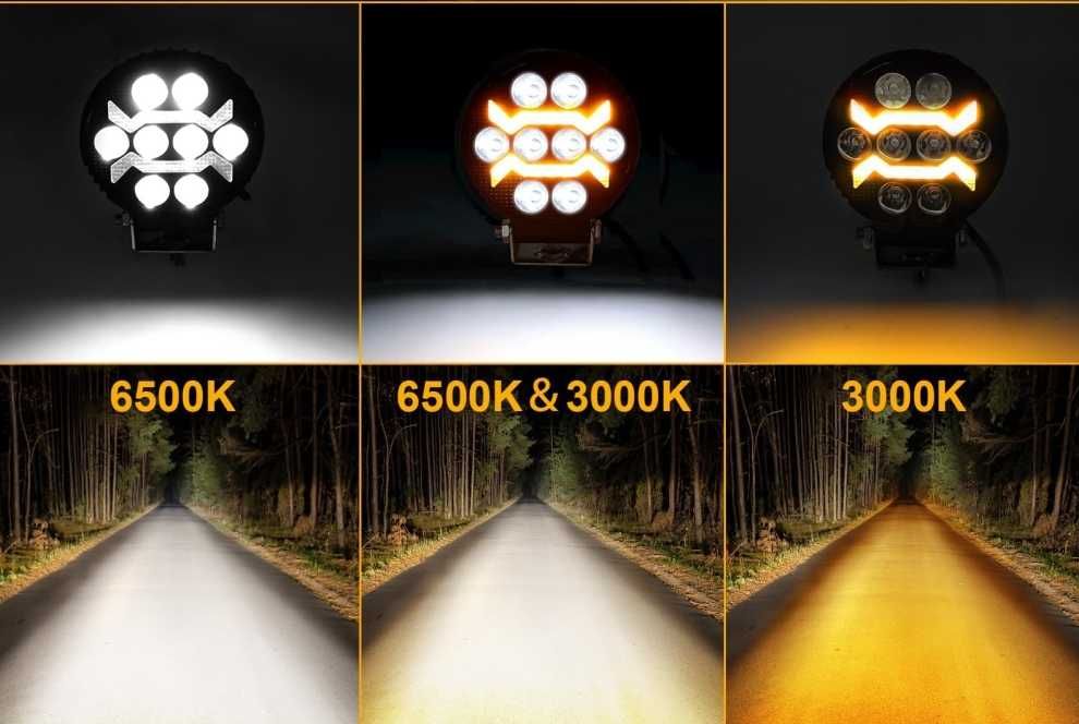 Висок клас LED Диоден Боен фар за трактори ATV мотокари камиони Кръгъл